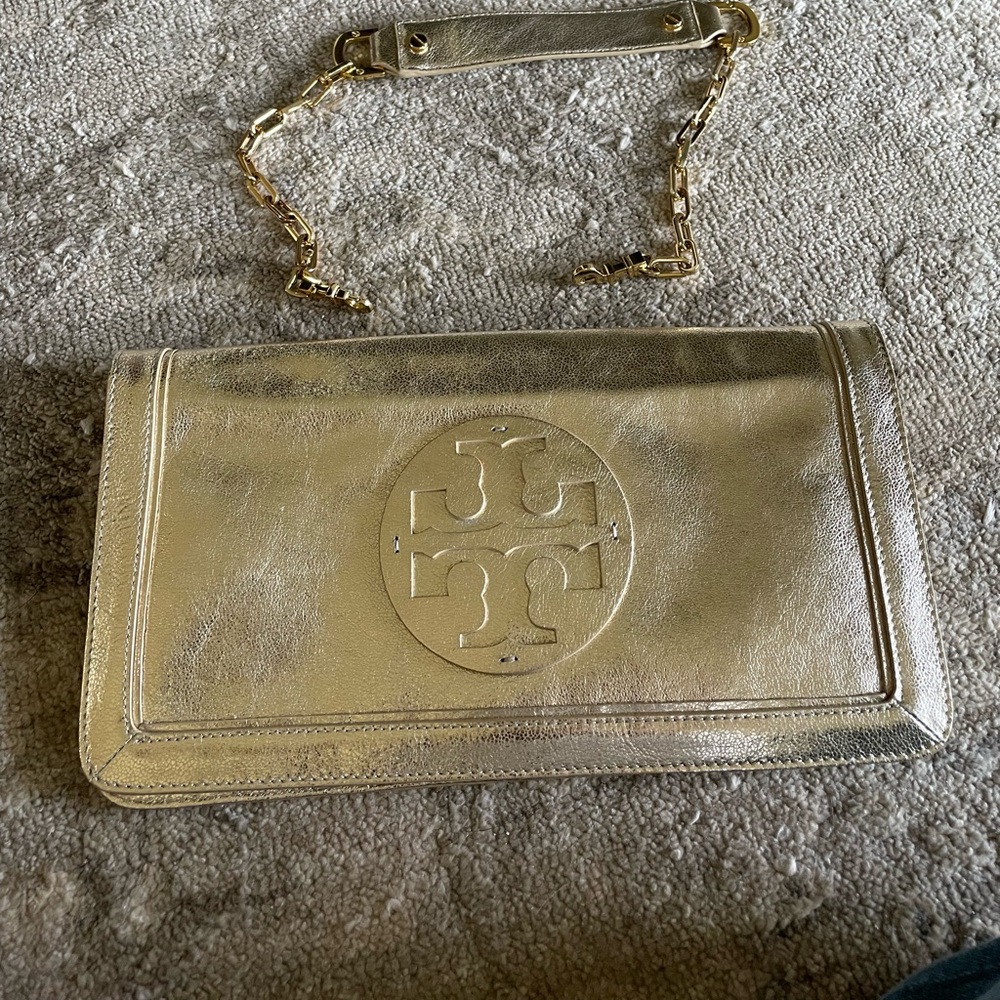 Tory Burch Oversized Clutch with Shoulder Strap.